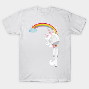 Unicorn hangs on the rainbow T-Shirt